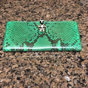 Gucci Python Green Tiger Head Wallet